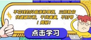 不花钱的抖音涨粉神器，三招教你快速破万粉，干货满满，不封号【揭秘】-最全资源库