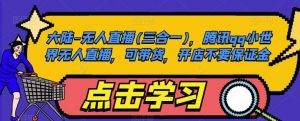 大陆-无人直播(三合一)，腾讯qq小世界无人直播，可带货，开店不要保证金-最全资源库