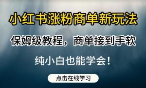 小红书涨粉商单新玩法，保姆级教程，商单接到手软，纯小白也能学会【揭秘】-最全资源库