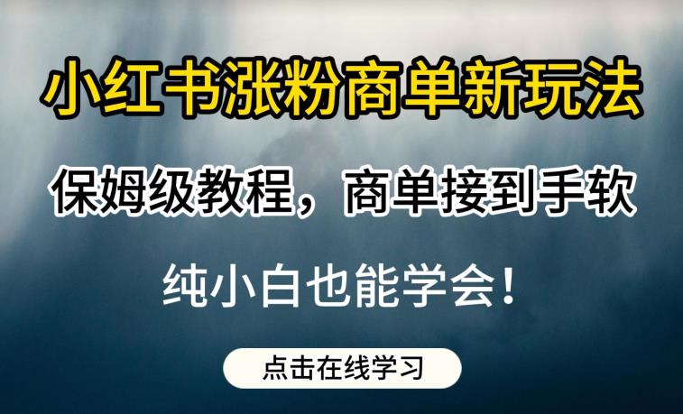 小红书涨粉商单新玩法，保姆级教程，商单接到手软，纯小白也能学会【揭秘】-最全资源库