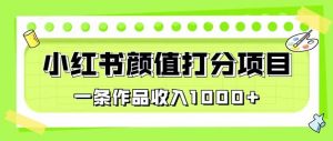 最新蓝海项目，小红书颜值打分项目，一条作品收入1000+【揭秘】-最全资源库