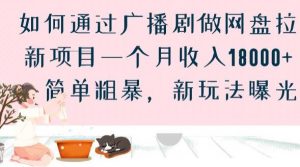 如何通过广播剧做网盘拉新项目一个月收入18000+，简单粗暴，新玩法曝光【揭秘】-最全资源库
