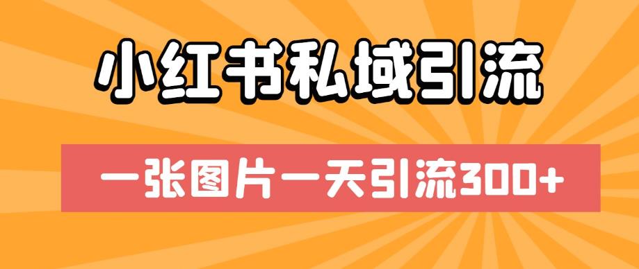 小红书私域引流，一张图片一天引流300+【揭秘】-最全资源库
