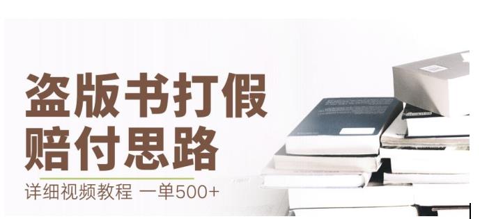 最新盗版书赔付打假项目，一单利润500+【详细玩法视频教程】【仅揭秘】-最全资源库