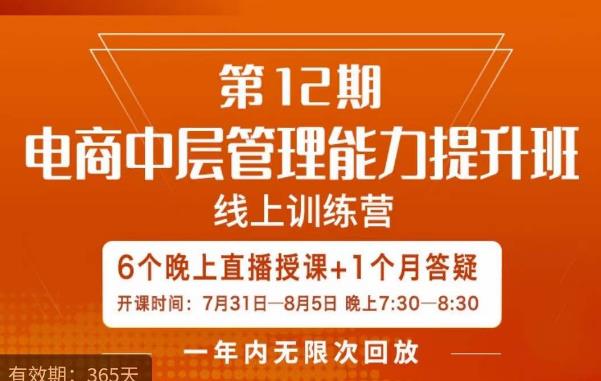 陈少珊·电商中层管理能力提升班，学习对象-电商公司各个岗位的主管，20人人以内的电商公司老板-最全资源库