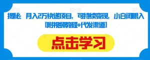 揭秘：月入2万快递项目，可持续变现，小白闭眼入【附视频教程+代发渠道】-最全资源库