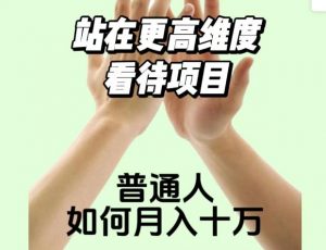 2023最火项目：站在更高维度看待项目，普通人如何月入十万【揭秘】-最全资源库
