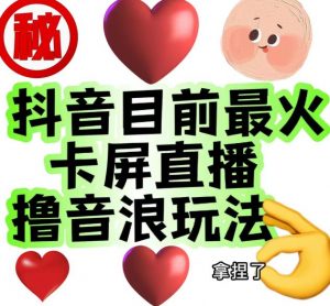 外面收费1980的抖音卡屏直播玩法，一个抖音号可以撸几百到几千不等【详细玩法教程】-最全资源库