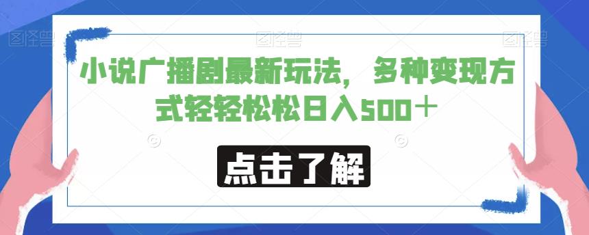 小说广播剧最新玩法，多种变现方式轻轻松松日入500＋【揭秘】-最全资源库