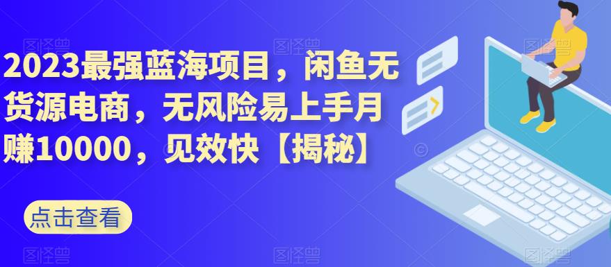 2023最强蓝海项目,闲鱼无货源电商,无风险易上手月赚10000,见效快【揭秘】-最全资源库