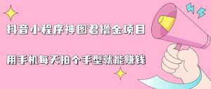 抖音小程序神图君撸金项目，用手机每天拍个手型挂载一下小程序就能赚钱【揭秘】-最全资源库