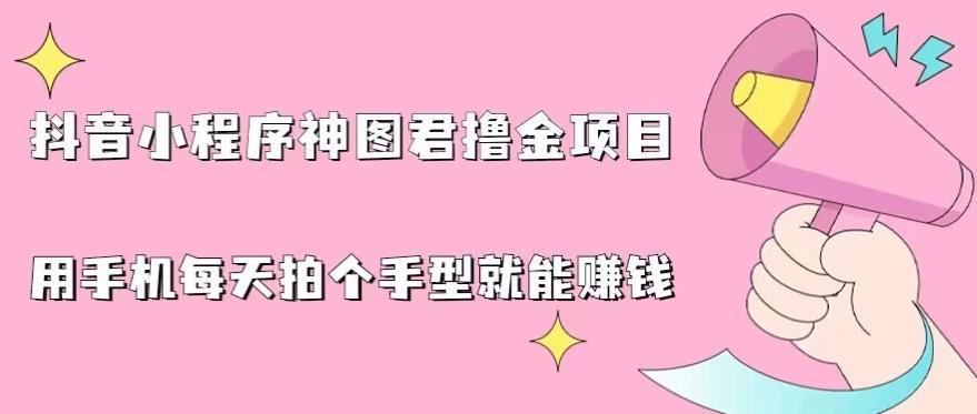 抖音小程序神图君撸金项目，用手机每天拍个手型挂载一下小程序就能赚钱【揭秘】-最全资源库