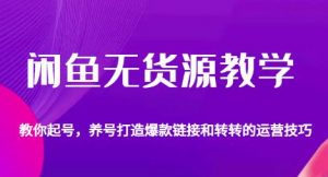闲鱼无货源教学，教你起号，养号打造爆款链接以及转转的运营技巧-最全资源库