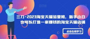 三刀·2023淘宝天猫运营班，新手小白也可以打造一家赚钱的淘宝天猫店铺-最全资源库