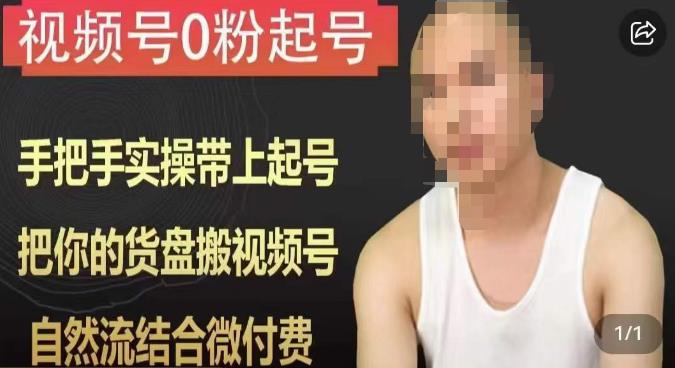 天诺老吴视频号0粉起号课程，手把手实操带上起号，把你的货盘搬视频号，自然流结合微付费-最全资源库
