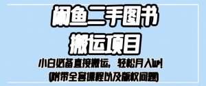 外面卖1980的闲鱼二手图书搬运项目，小白必备直接搬运，轻松月入1w+【揭秘】-最全资源库