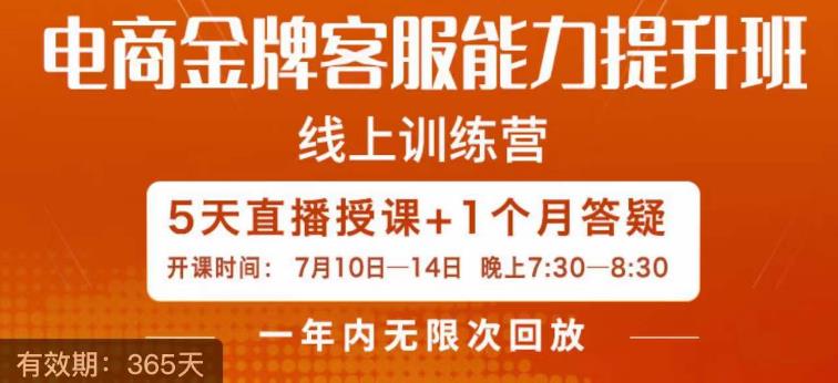 电商金牌客服能力提升班，提升客服能力是你店铺业绩的关键要素-最全资源库