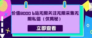 价值8000 b站无限关注无限采集无限私信（仅揭秘）-最全资源库