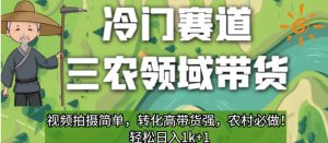 冷门赛道三农领域带货，视频拍摄简单，转化高带货强，农村必做！【揭秘】-最全资源库
