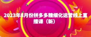 2023年8月份拼多多精细化运营线上直播课（新）-最全资源库