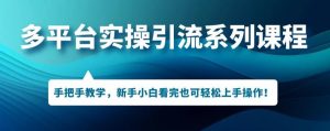 多平台引流实操系列课程，新手小白看完也可轻松上手进行引流操作-最全资源库