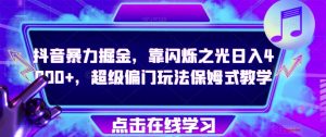 抖音暴力掘金，靠闪烁之光日入4000+，超级偏门玩法保姆式教学-最全资源库