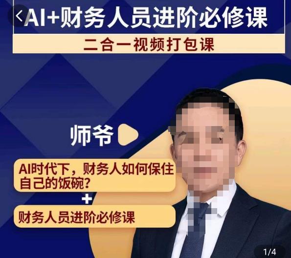AI+财务人员进阶必修课二合一视频打包课，财务人员进阶必修课-最全资源库