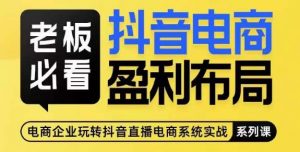 老板必看-抖音电商盈利布局，公开揭秘抖音电商全域布局打法-最全资源库