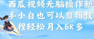 西瓜视频搞笑号，无脑操作新手小白也可月入6K-最全资源库