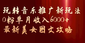 玩转音乐推广新玩法，0粉单月收入6000+，最新美女图文攻略【揭秘】-最全资源库