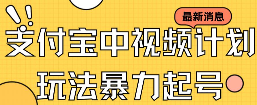 支付宝中视频玩法暴力起号影视起号有播放即可获得收益（带素材）-最全资源库