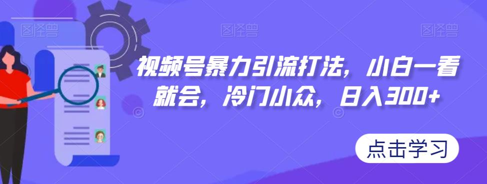 视频号暴力引流打法，小白一看就会，冷门小众，日入300+【揭秘】-最全资源库