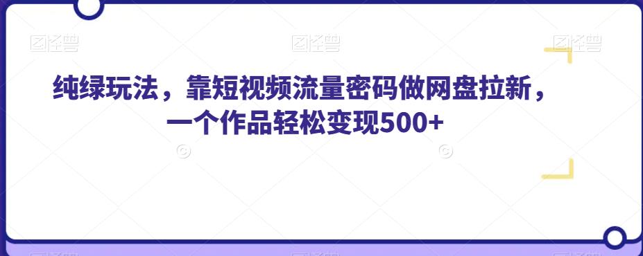 纯绿玩法,靠短视频流量密码做网盘拉新,一个作品轻松变现500+【揭秘】-最全资源库