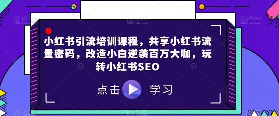 小红书引流培训课程，共享小红书流量密码，改造小白逆袭百万大咖，玩转小红书SEO-最全资源库