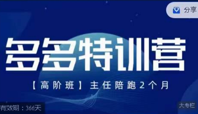 纪主任·多多特训营高阶班【9月13日更新】,拼多多最新玩法技巧落地实操-最全资源库