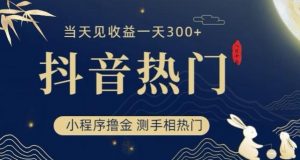 抖音最新小程序撸金，测手相上热门，当天见收益一小时变现300+【揭秘】-最全资源库