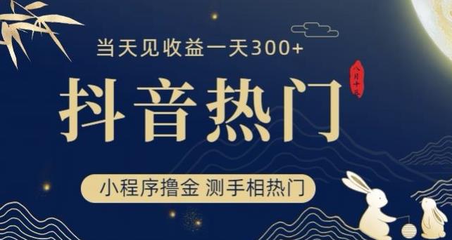 抖音最新小程序撸金，测手相上热门，当天见收益一小时变现300+【揭秘】-最全资源库