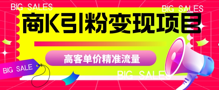商K引粉变现项目，高客单价精准流量【揭秘】-最全资源库