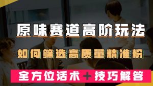 短视频原味赛道高阶玩法，如何筛选高质量精准粉？全方位话术＋技巧解答【揭秘】-最全资源库