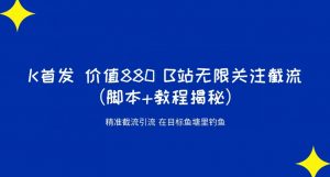 K首发价值880 B站无限关注截流精准引流（脚本+教程揭秘）-最全资源库