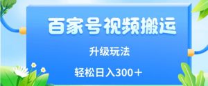 百家号视频搬运新玩法，简单操作，附保姆级教程，小白也可轻松日入300＋【揭秘】-最全资源库
