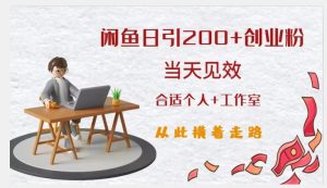 闲鱼精准引流创业粉,日引200+,当天见效,从此横着走-最全资源库