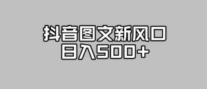 抖音图文最新风口，流量扶持非常高，日入500+【揭秘】-最全资源库