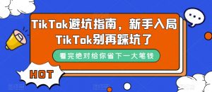 TikTok避坑指南,新手入局TikTok别再踩坑了-最全资源库
