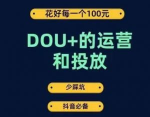 DOU+的运营和投放，花1条DOU+的钱，成为DOU+的投放高手，少走弯路不采坑-最全资源库
