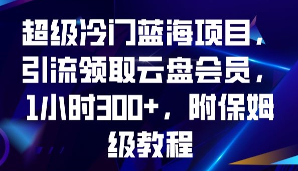 超级冷门蓝海项目，引流领取云盘会员，1小时300+，附保姆级教程-最全资源库