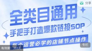 单品爆款打造实操运营，单品爆款从“0”-“1”手把手演练运营步骤-最全资源库
