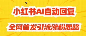 【原创开发】小红书AI自动回复，全网首发引流涨粉思路-最全资源库