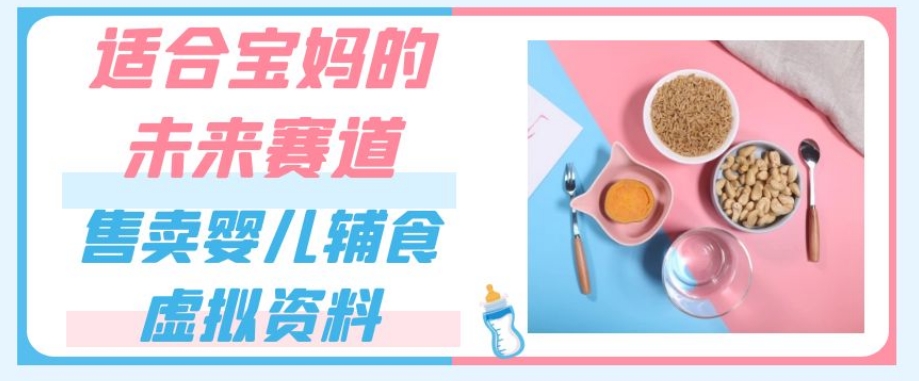 适合宝妈的未来赛道，售卖婴儿辅食虚拟资料，一份9.9-69.9元闭眼赚钱-最全资源库