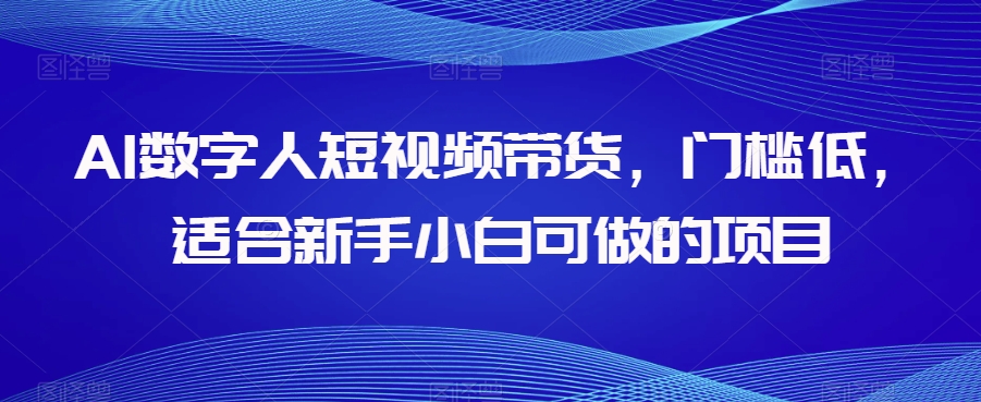 AI数字人短视频带货,门槛低,适合新手小白可做的项目-最全资源库